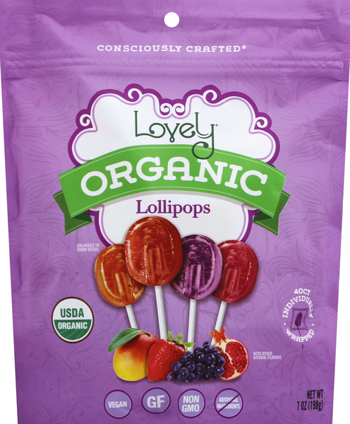 slide 1 of 1, Lovely Candy Company Lovely Organic Lollipops, 7 oz