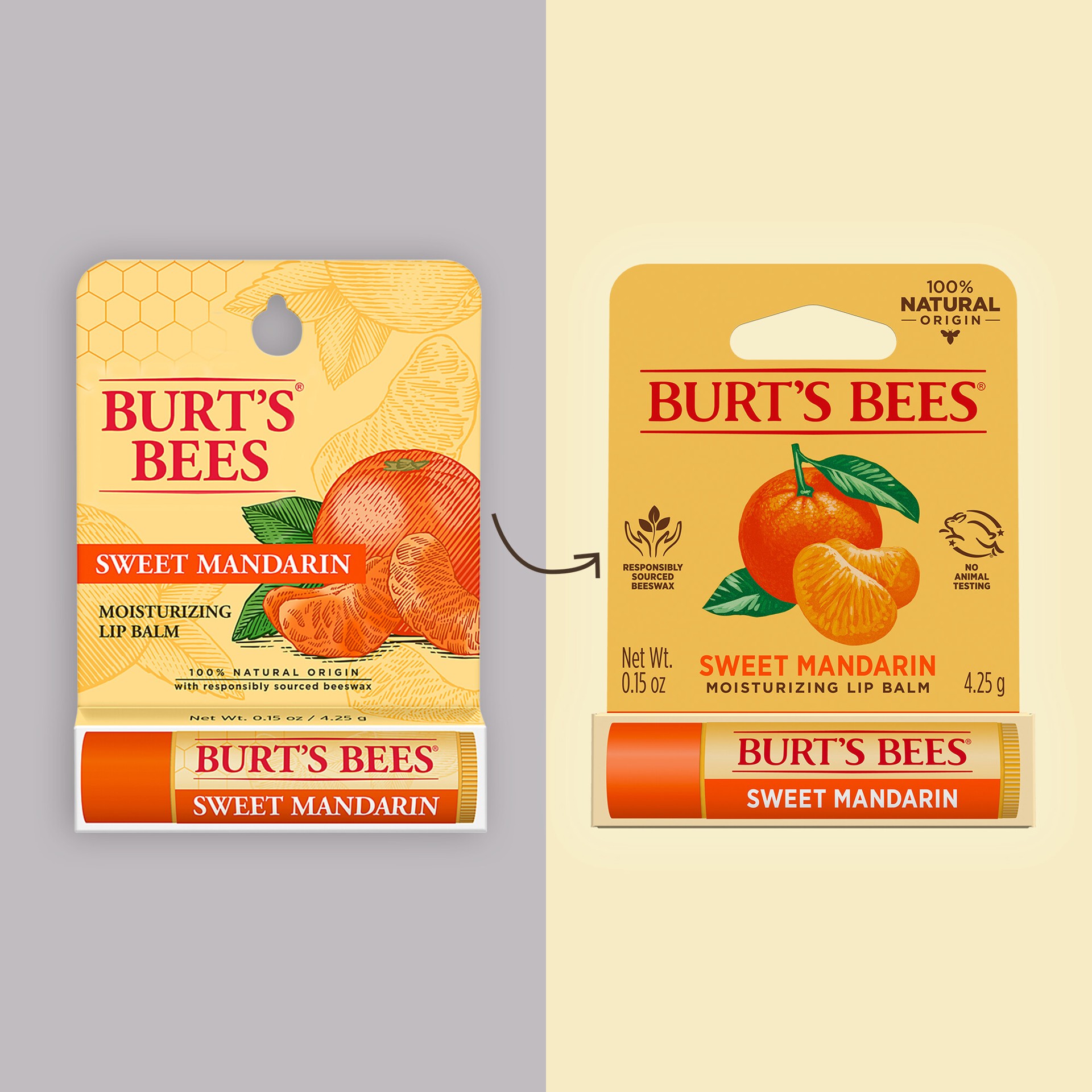 slide 2 of 5, Burt's Bees Sweet Mandarin Lip Balm, Natural Origin Lip Care, 1 Tube, 0.15 oz., 1 ct