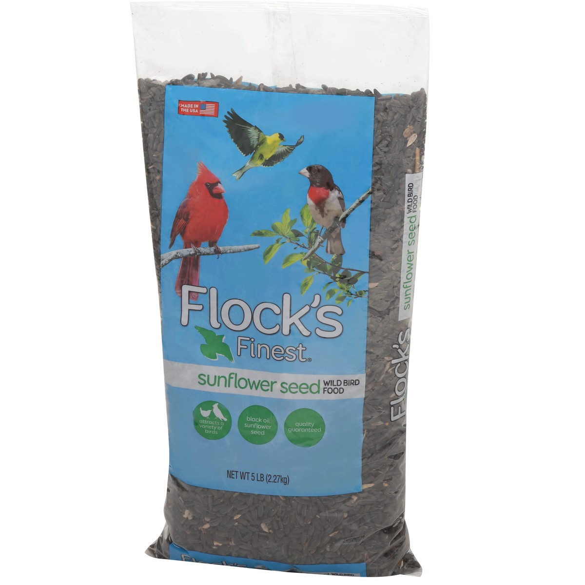 slide 6 of 11, Flock's Finest Sunflower Seed Wild Bird Food, 5 lb