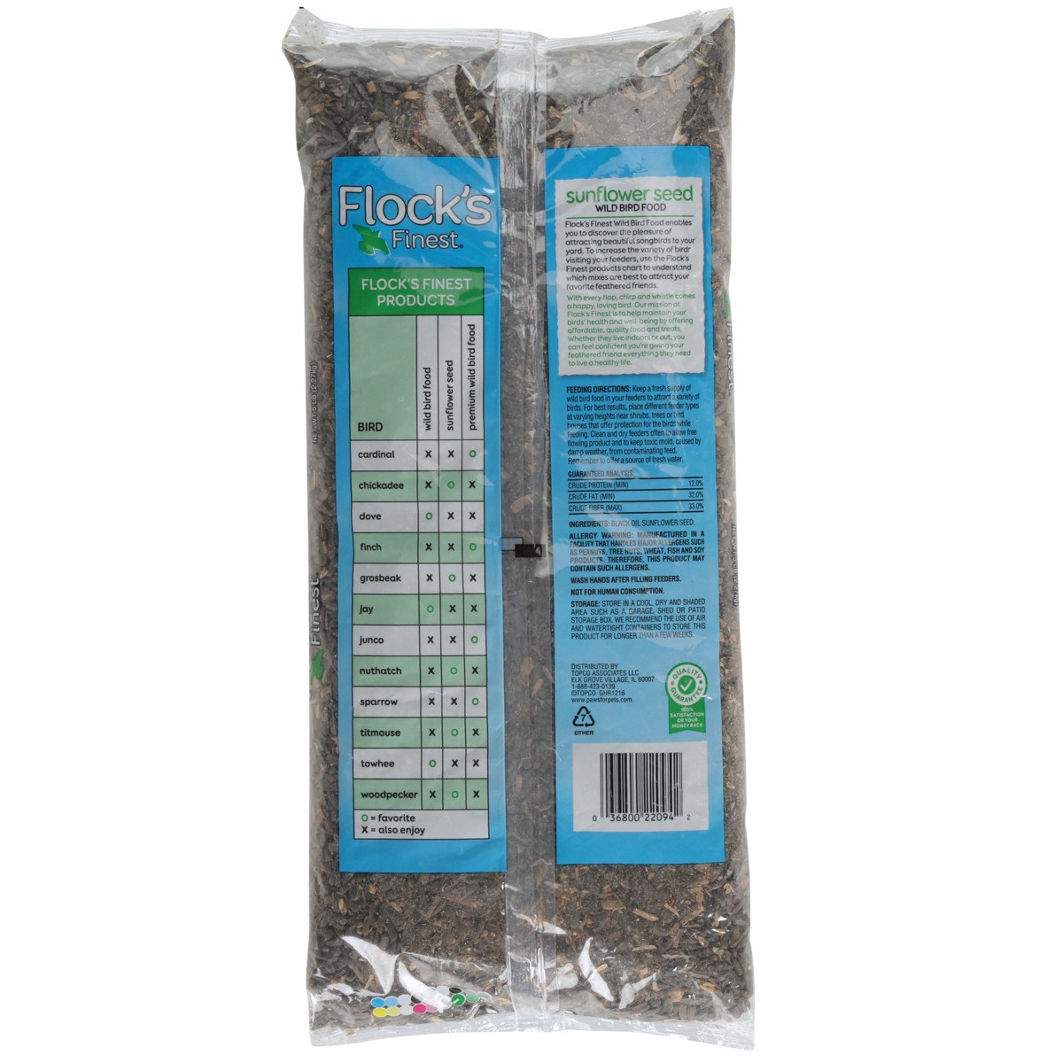 slide 8 of 11, Flock's Finest Sunflower Seed Wild Bird Food, 5 lb