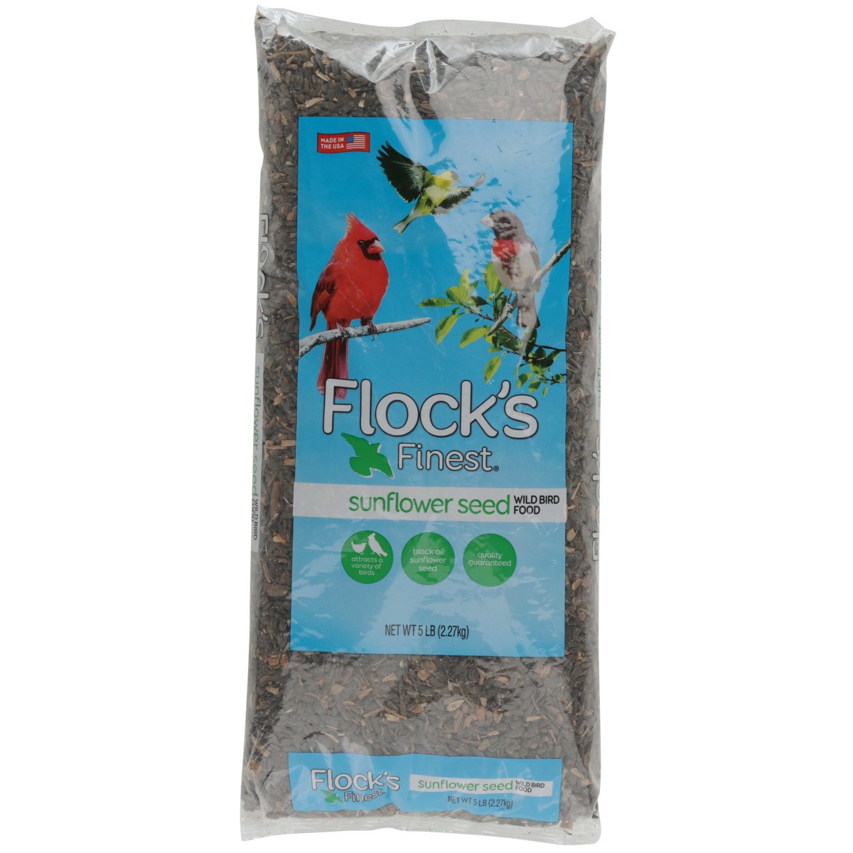 slide 9 of 11, Flock's Finest Sunflower Seed Wild Bird Food, 5 lb