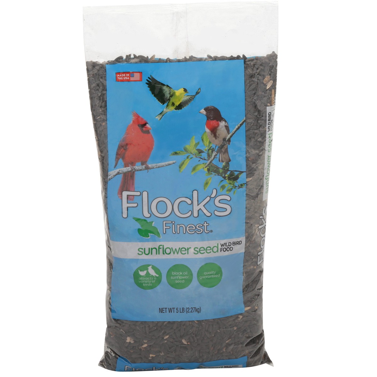 slide 1 of 11, Flock's Finest Sunflower Seed Wild Bird Food, 5 lb