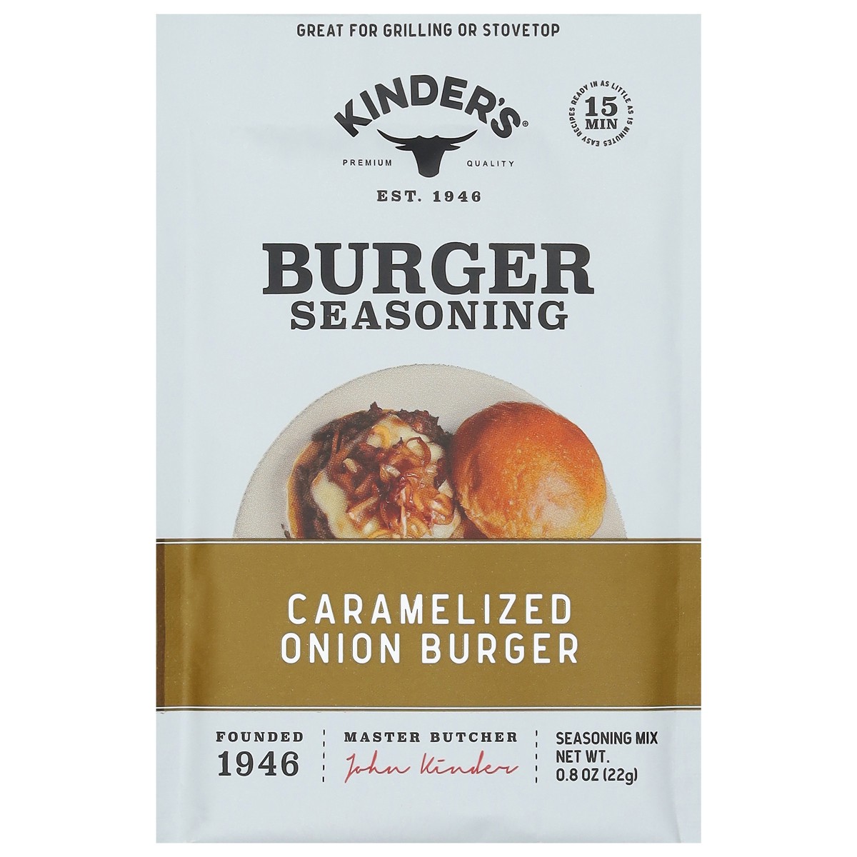 slide 1 of 13, Kinder's Caramelized Onion Blend Seasoning Mix 0.8 oz, 0.8 oz