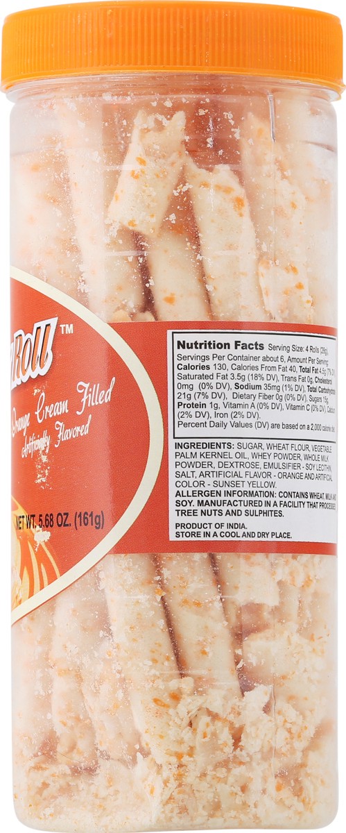 slide 7 of 13, Global Brands Waffy Wafer Roll, Orange Cream Filled, 5.68 Ounce, 5.68 oz