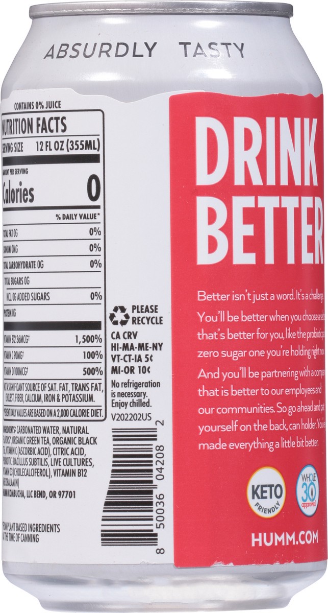 slide 7 of 14, Humm Probiotic Raspberry Lime Seltzer- 12 fl oz, 12 fl oz