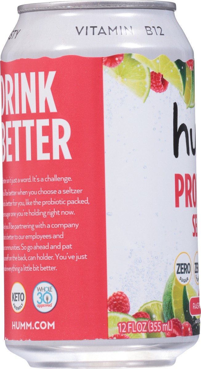 slide 8 of 14, Humm Probiotic Raspberry Lime Seltzer- 12 fl oz, 12 fl oz