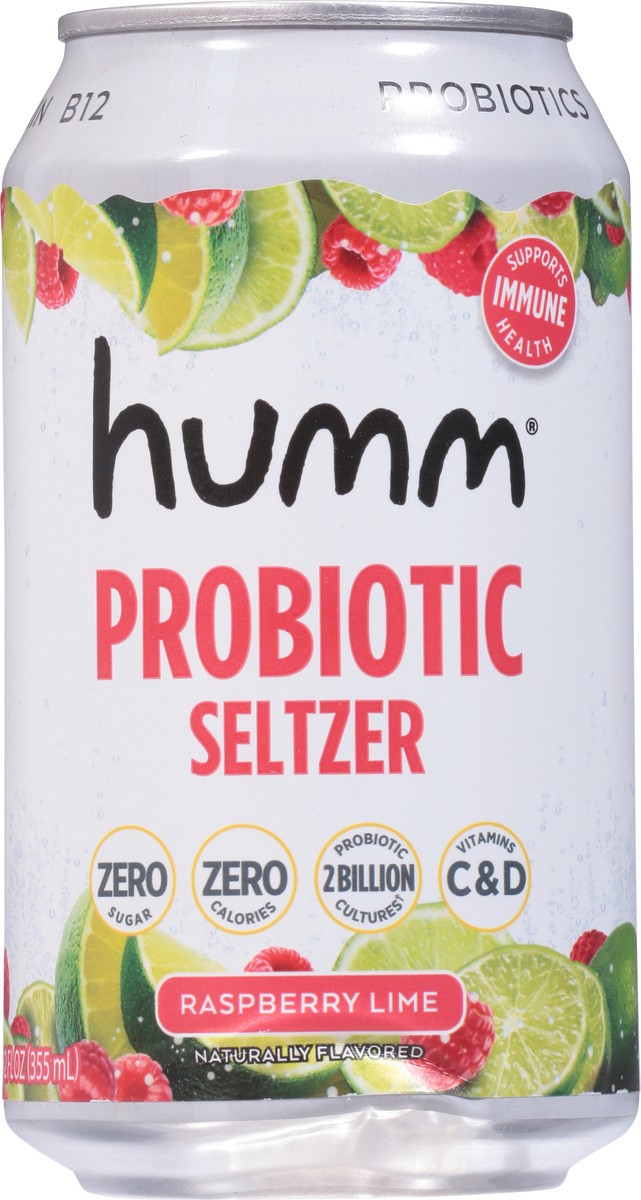 slide 4 of 14, Humm Probiotic Raspberry Lime Seltzer- 12 fl oz, 12 fl oz