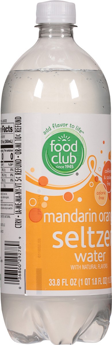 slide 8 of 15, Food Club Mandarin Orange Seltzer Water - 33.8 fl oz, 33.8 fl oz