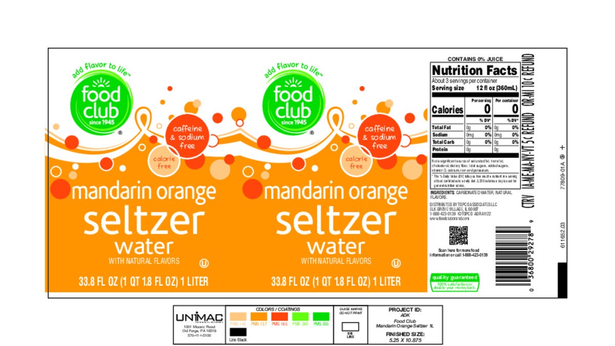 slide 15 of 15, Food Club Mandarin Orange Seltzer Water - 33.8 fl oz, 33.8 fl oz