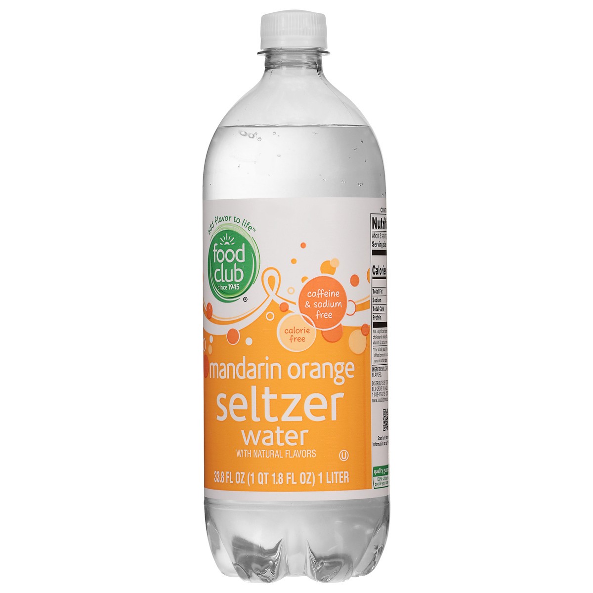 slide 12 of 15, Food Club Mandarin Orange Seltzer Water - 33.8 fl oz, 33.8 fl oz