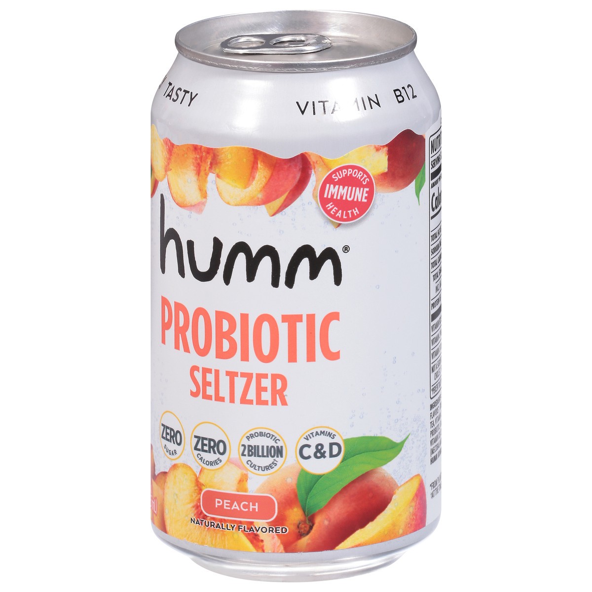 slide 2 of 14, Humm Kombucha Peach Probiotic Seltzer, 12 fl oz