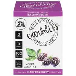 Carbliss Black Raspberry Vodka Cocktail - 4 x 12 fl oz Cans