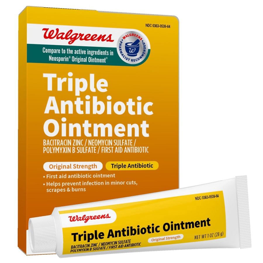 slide 3 of 5, Walgreens First Aid Triple Antibiotic Ointment, 1 oz