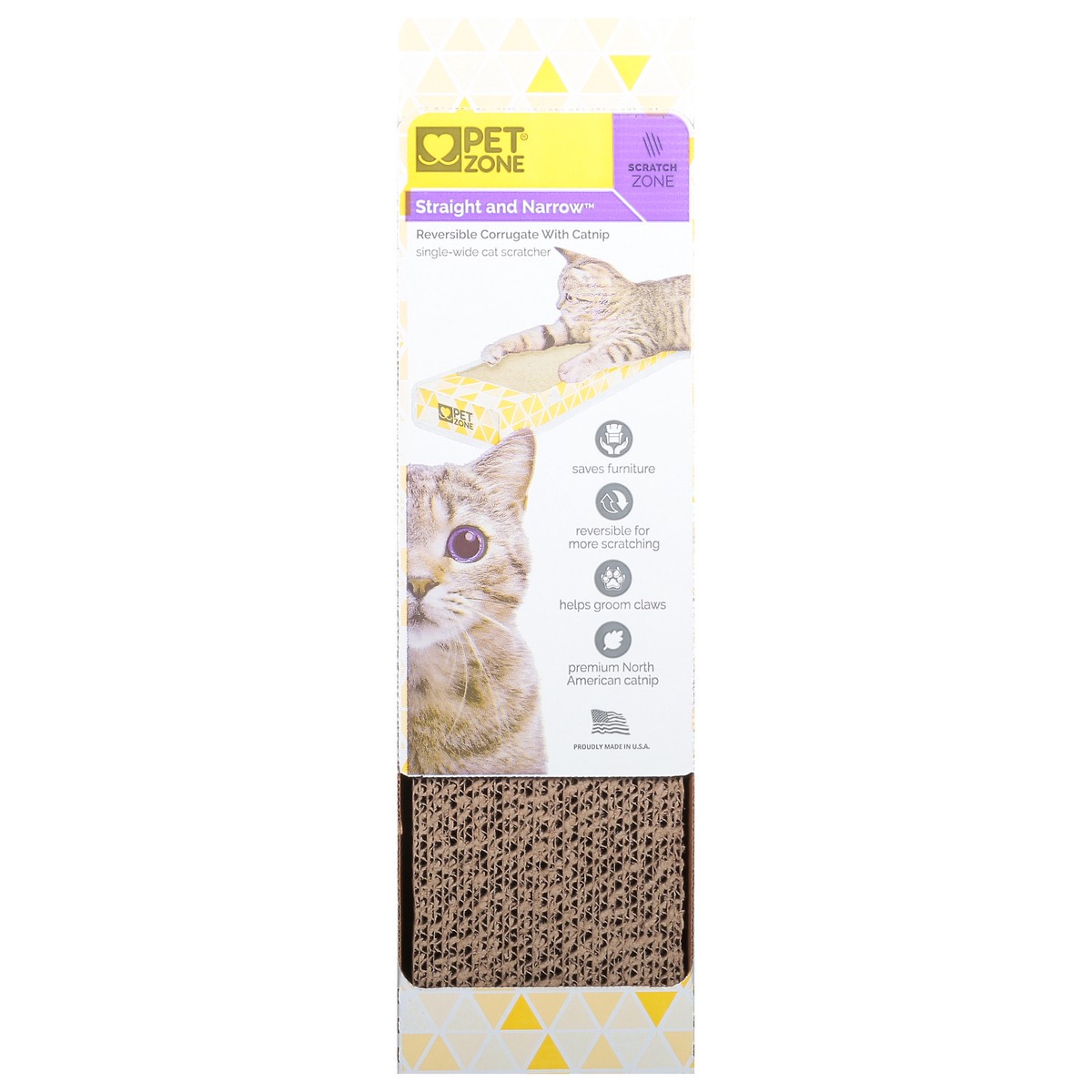 slide 2 of 12, Pet Zone Straight and Narrow Single-Wide Cat Scratcher 1 ea, 1 ct