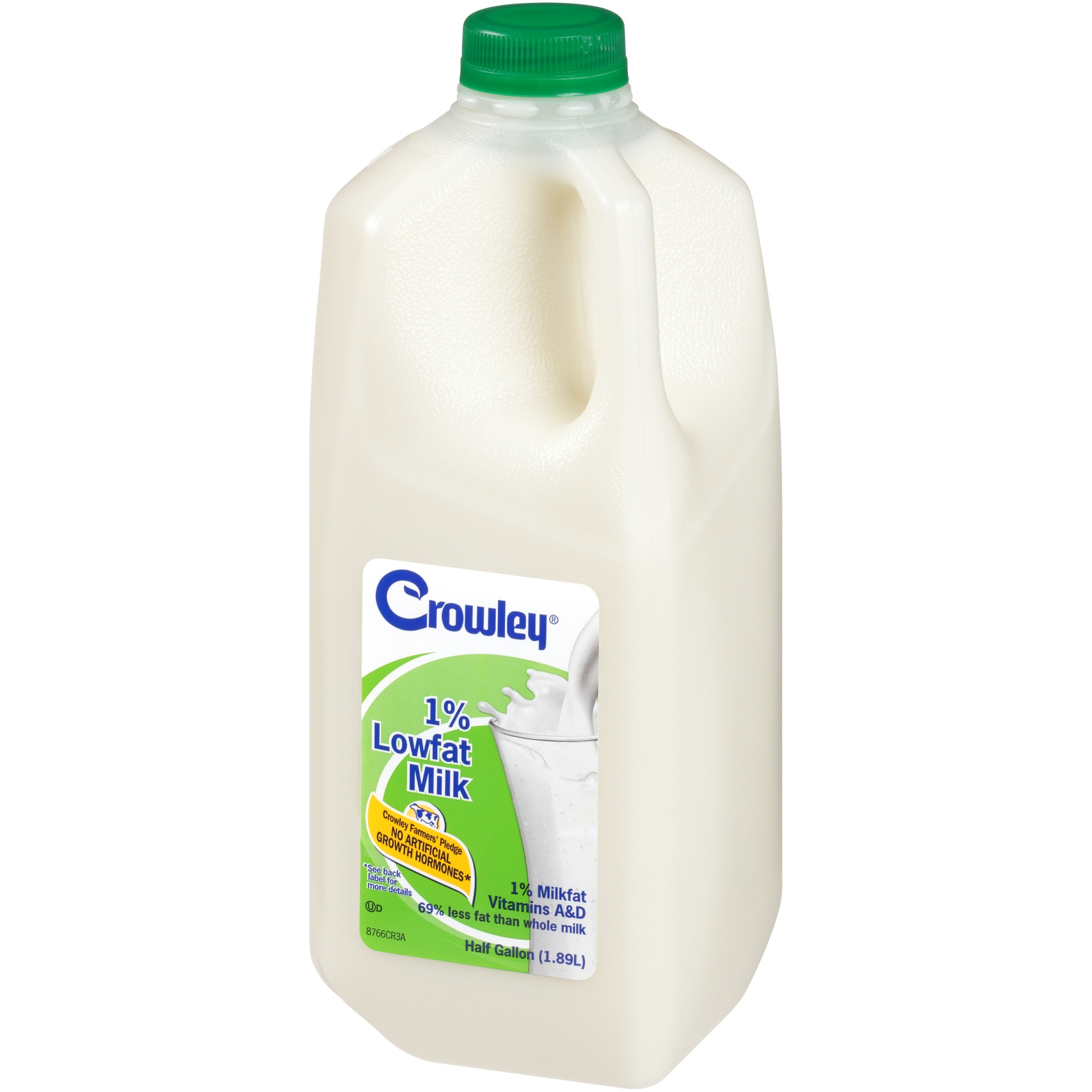 slide 3 of 7, Crowley 1% Lowfat Milk, Half Gallon, 1/2 gal