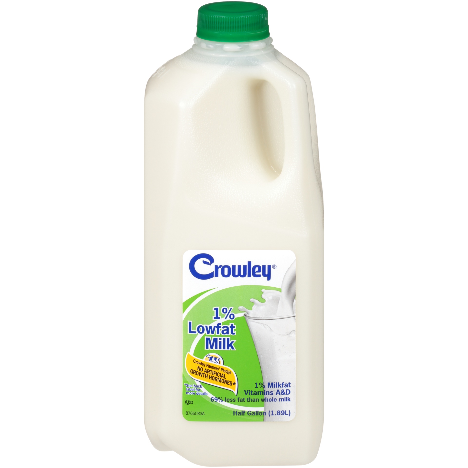 slide 1 of 7, Crowley 1% Lowfat Milk, Half Gallon, 1/2 gal