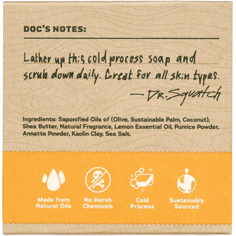 slide 2 of 7, Dr. Squatch Light Grit Men's Natural Summer Citrus Soap 5 oz, 5 oz