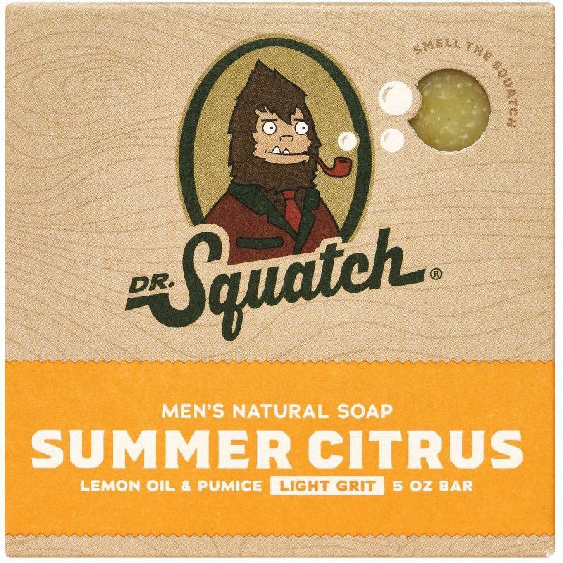 slide 1 of 7, Dr. Squatch Light Grit Men's Natural Summer Citrus Soap 5 oz, 5 oz
