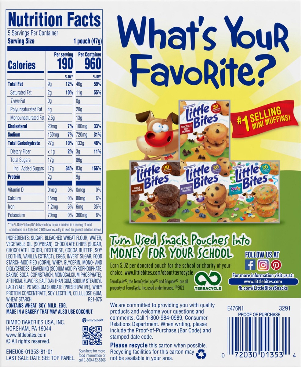 slide 4 of 13, Entenmann's Little Bites Chocolate Chip Mini Muffins - 8.25 Oz, 8.25 oz