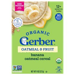 US GERBER Organic Oatmeal Banana Cereal 8 oz/227g Box