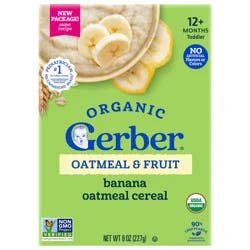 US GERBER Organic Oatmeal Banana Cereal 8 oz/227g Box