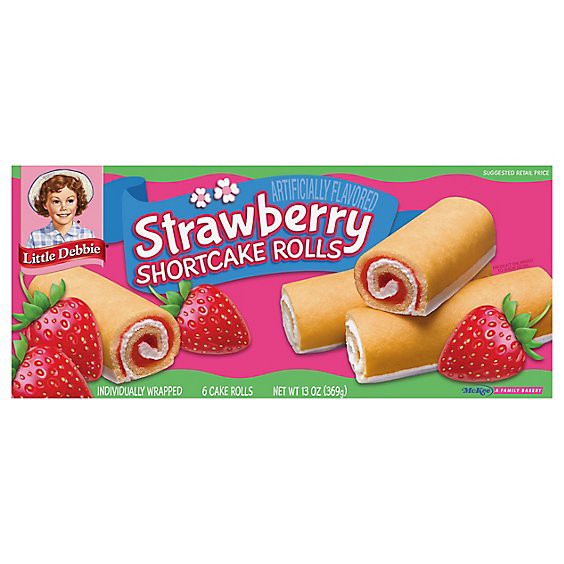 slide 1 of 1, Little Debbie Rolls Shortcake Strawberry - 6 Count, 13 oz