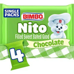 Bimbo Nito Chocolate Creme Filled Sweet Baked Good 4 Packs - 8.76 Oz
