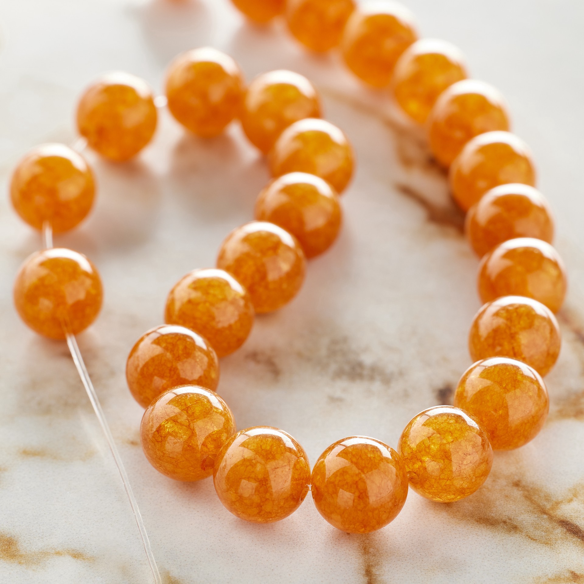 slide 2 of 3, Round Orange Quartzite Beads, 8mm By Bead Landing, 8mm