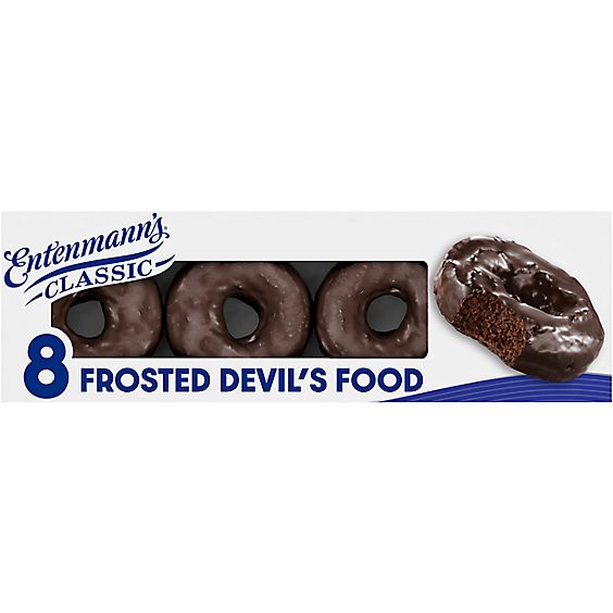 slide 1 of 1, Entenmann's Frosted Devils Food Donuts - 8 Count, 17.5 oz
