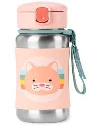 Skiphop ZOO Stainless Steel Kid Straw Bottle - Cat Cat NS