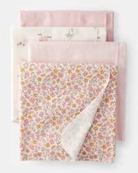 Carters Baby 4-Pack Floral Receiving Blankets - Pink Pink OSZ