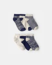 Carters Boys 6-Pack No Show Socks - Blue/Grey Blue/Grey 8-14