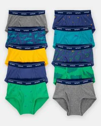 Carters Toddler Boy 10-Pack Dinosaur Print Brief Underwear Multi 2-3