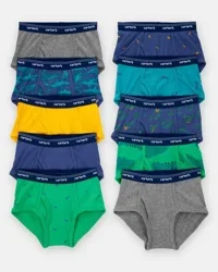 Carters Toddler Boy 10-Pack Dinosaur Print Brief Underwear Multi 2-3