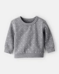 Carters Baby Girl Polka Dot Fleece Sweatshirt - Grey Grey 12M