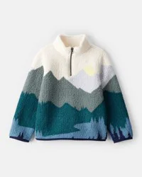 Oshkosh Boys Mountain Quarter-Zip Sherpa Pullover Multi 14