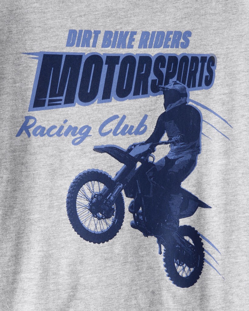 slide 4 of 4, Carter's Boys Motorcycle Long-Sleeve Graphic Tee - Grey Grey M, 1 ct