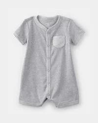 Carters Baby Boy Short-Sleeve Romper - Grey Grey 24M
