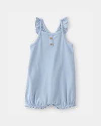 Carters Baby Girl Sleeveless Romper - Blue Blue 18M
