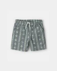 Carters Boys Palm Tree Knit Shorts - Grey/Green Grey/Green 6