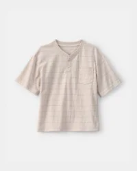 Oshkosh Boys Striped Henley T-Shirt - Tan Tan 4