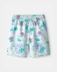 Carters Boys Tropical Beach Swim Trunks - Blue Blue 12