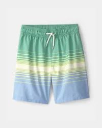 Carters Boys Striped Swim Trunks - Green/Blue Multi 6