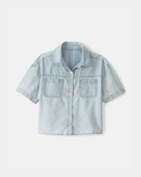 Oshkosh Girls Chambray Short-Sleeve Top - Blue Blue 12