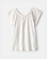 Carters Girls Eyelet Top - White White 6-6X