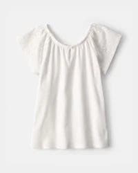 Carters Girls Eyelet Top - White White 6-6X