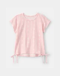 Carters Girls Palm Tree Crinkle Top - Pink Pink 7