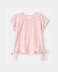 Carters Girls Palm Tree Crinkle Top - Pink Pink 7
