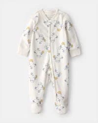 Carters Baby Duck 2-Way Zip 100% Cotton Sleep & Play Pajama - Cream Cream PRE