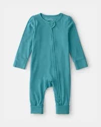 Carters Baby PurelySoft 2-Way Zip Snug Fit Sleep & Play Pajamas - Blue Blue 3M